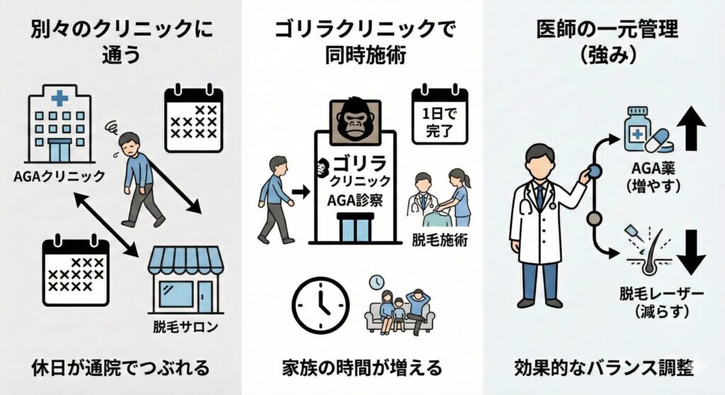 ゴリラ　同日施術