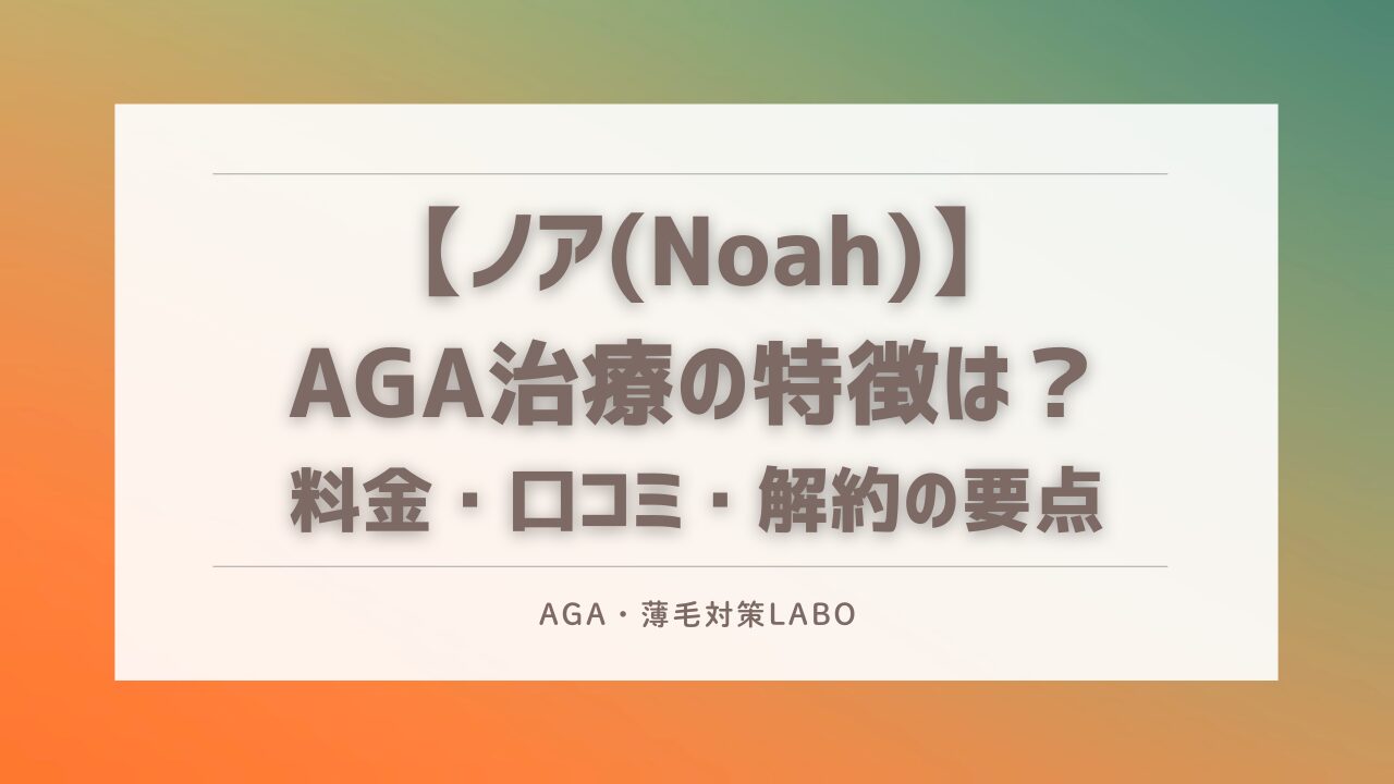 ノア オンライン診療 AGA